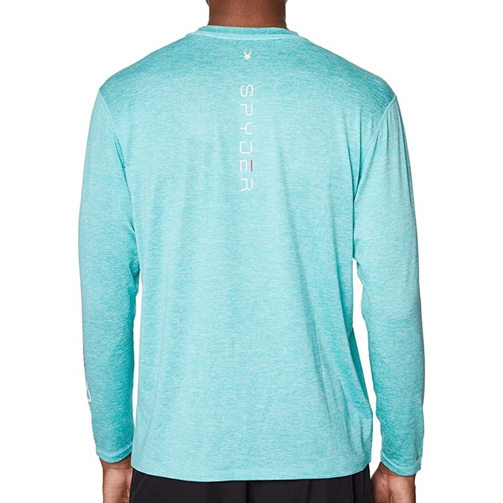 Mens Spyder Long Sleeve Shirt Rash Guard Green XL Nwt - Picture 4 of 9